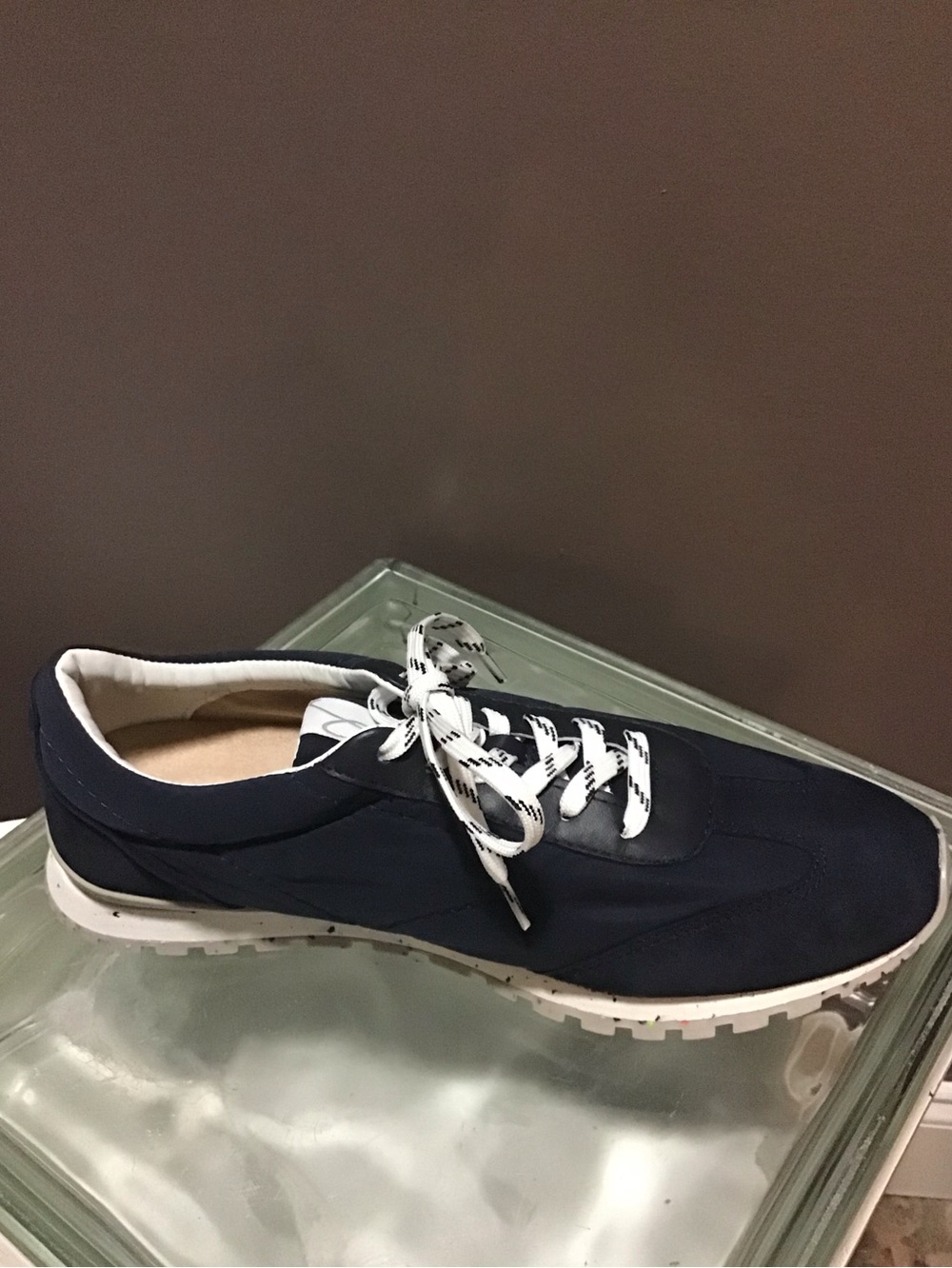 Vaneli Navy and White Lace-Up Men's Sneaker